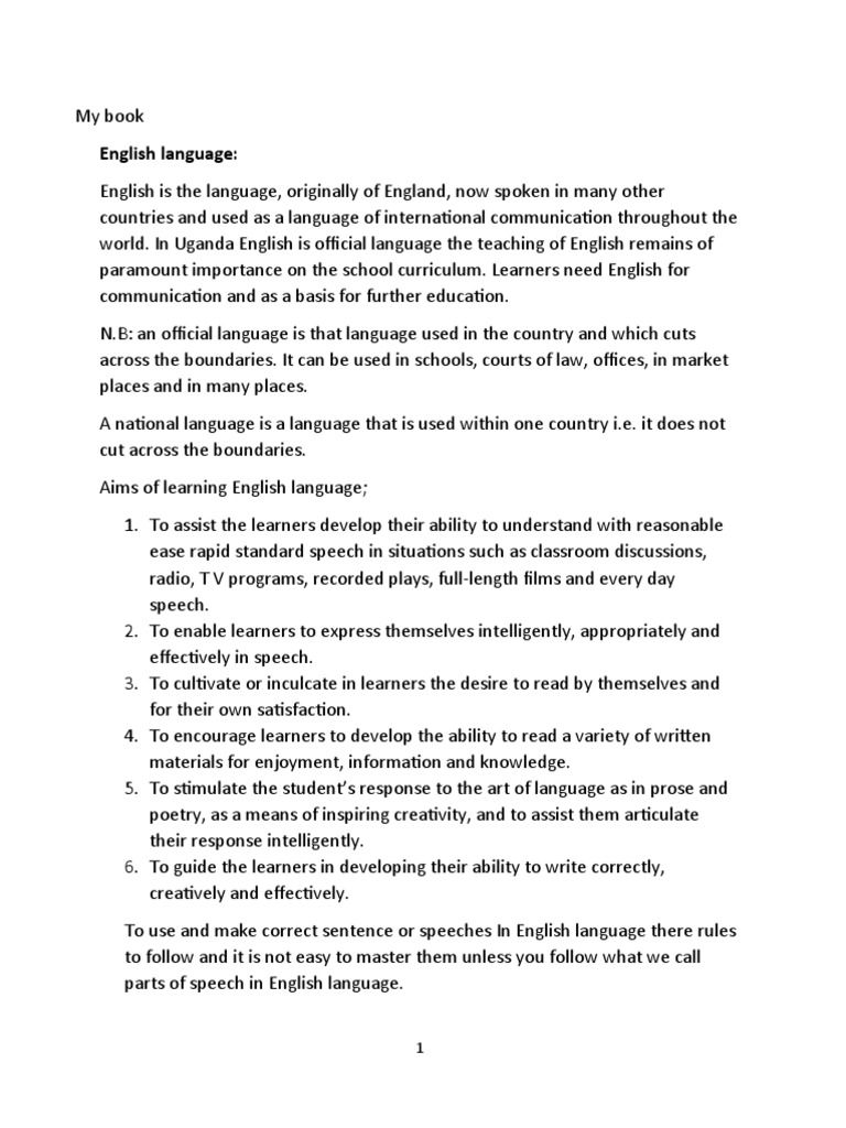 English Language | PDF | Noun | Verb