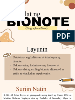 Pagsulat NG: Bionote