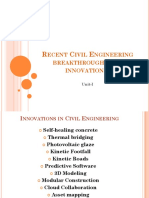 Ecent Ivil Ngineering Breakthroughs AND Innovations: Unit-I