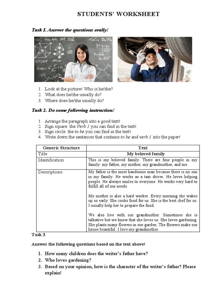 Students Worksheet | PDF