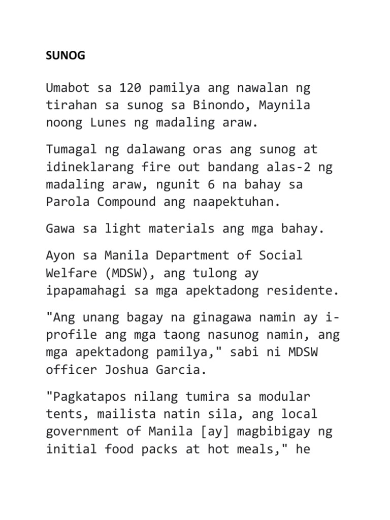 Sunog | PDF