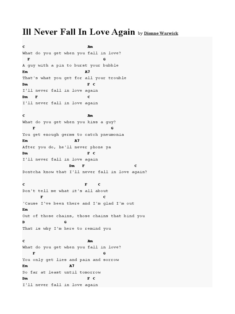Ill Never Fall in Love Again | PDF