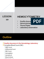 (Lesson 10-1) - Quality Assurance, Hemocytometry, Thoma Pipets