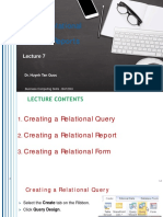 Lecture 7 - Access - Create Relational Queries Forms Reports