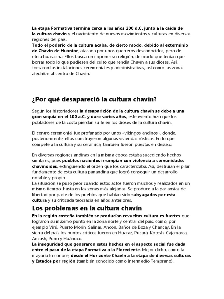 Causas de la desaparición de Chavín | PDF | Era precolombina | Andes