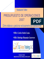 Presupuesto 2007 Sem Taller