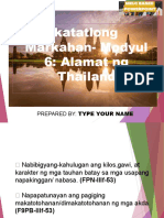 Ikatatlong Markahan-Modyul 6: Alamat NG Thailand: Prepared By: Type Your Name