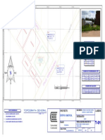 Topográfico de centro comercial con leyenda y cuadros de coordenadas