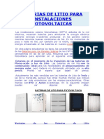 Baterias de Litio para Instalaciones Fotovoltaicas