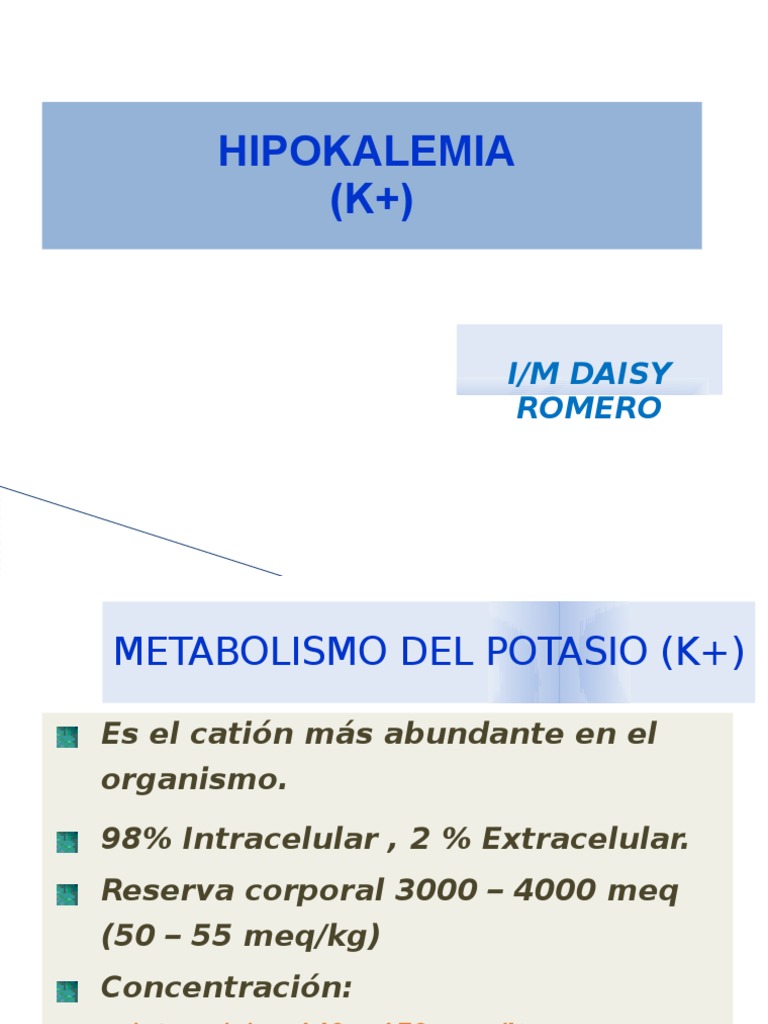 Metabolismo Del Potasio (K+) | PDF | Potasio | Dieta y nutrición