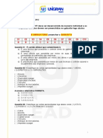 Nosso PORTFOLIO 01 Deve Ser Desenvolvido de Maneira Individual e As Respostas Corretas Devem Ser Preenchidas No Gabarito Logo Abaixo Preencher o