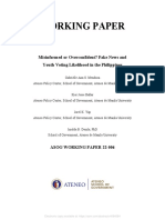 Working Paper: Misinformed or Overconfident? Fake News and Youth Voting Likelihood in The Philippines