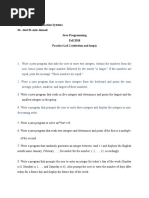 Al Jouf University Department of Information Systems Dr. Abd El-Aziz Ahmed Java Programming Fall 2018 Practice Lab 2 (Selection and Loops)