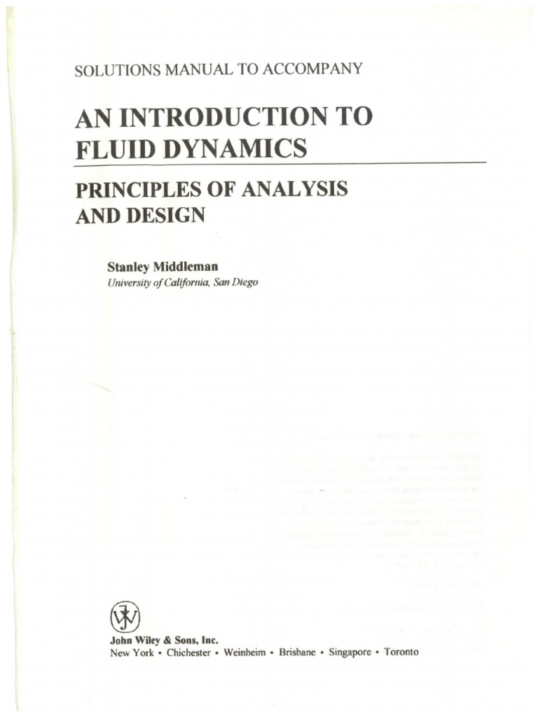 An introduction to fluid dynamics principles of analysis and design