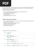 Numpy: Usage For Data Analysis Operations