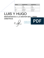 Luis Y Hugo: Bienvenidos A La Mister Ball para Arbitros