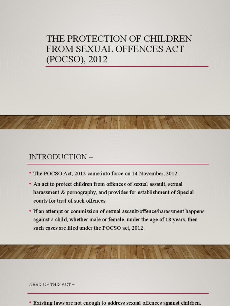 The Protection of Children From Sexual Offences Act | PDF | Assault ...