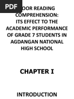 Poor Reading Comprehension: Its Effect To The Academic Performance of Grade 7 Students in Agdangan National High School