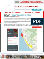 Condiciones Meteorológicas: Precipitaciones en La Costa Norte Y Sierra