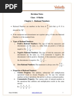 Revision Notes Class - 8 Maths Chapter 1 - Rational Numbers