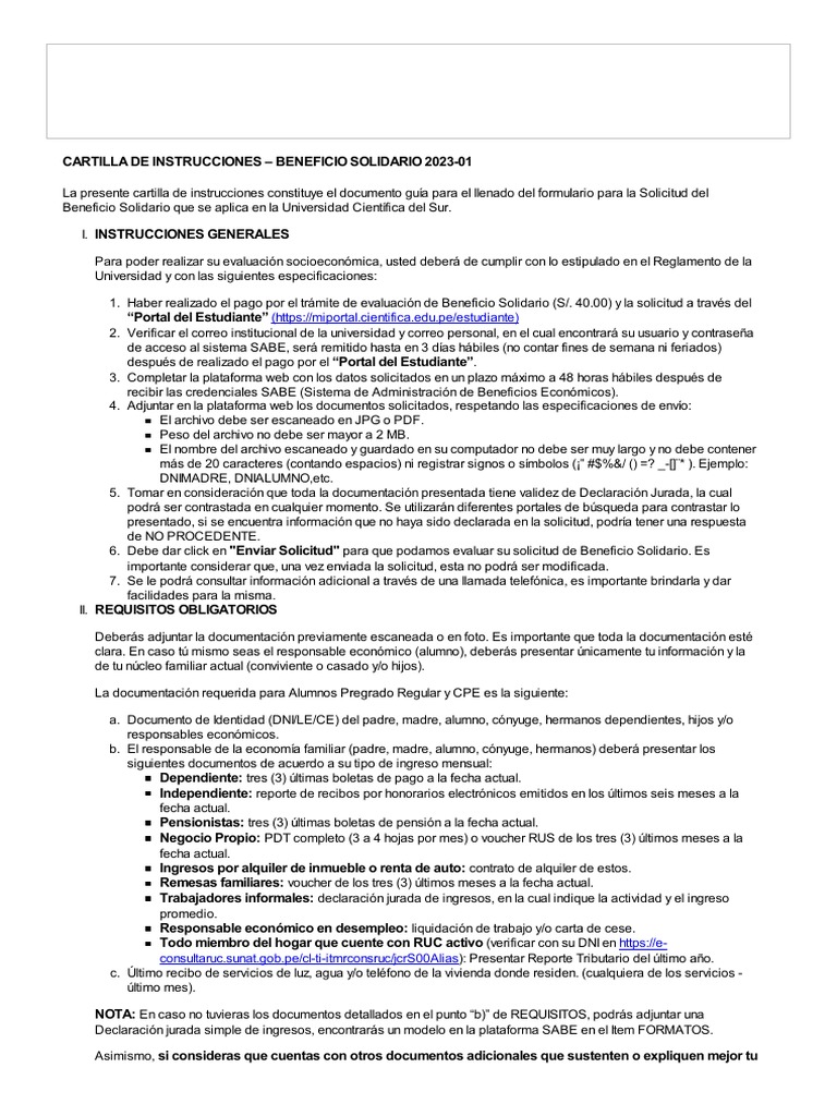 SABE Instrucciones | PDF | Negocios | Finanzas y dinero