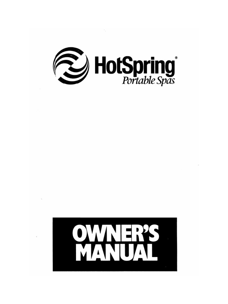 1993 Scanned Hot Spring Owners Manual PDF