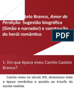 Camilo Castelo Branco, Amor de (Simão e Narrador) e Construção Do Herói Romântico