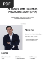 All About A Data Protection Impact Assessment (DPIA) : Andrey Prozorov, CISM, CIPP/E, CDPSE, LA 27001