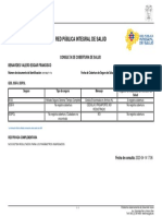 Red Pública Integral de Salud: Consulta de Cobertura de Salud Benavides Valero Edgar Francisco