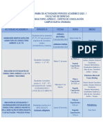 Cronograma de Actividades 2023 - I