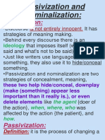 How Language Strategies Like Passivization and Nominalization Can Conceal Meaning