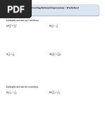 2.1/2.2 Adding and Subtracting Rational Expressions - Worksheet