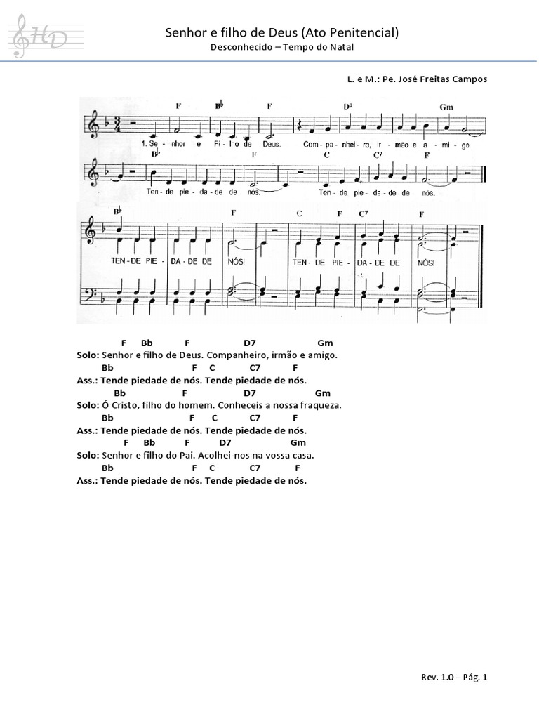 Ato Penitencial Senhor E Filho De Deus Pdf