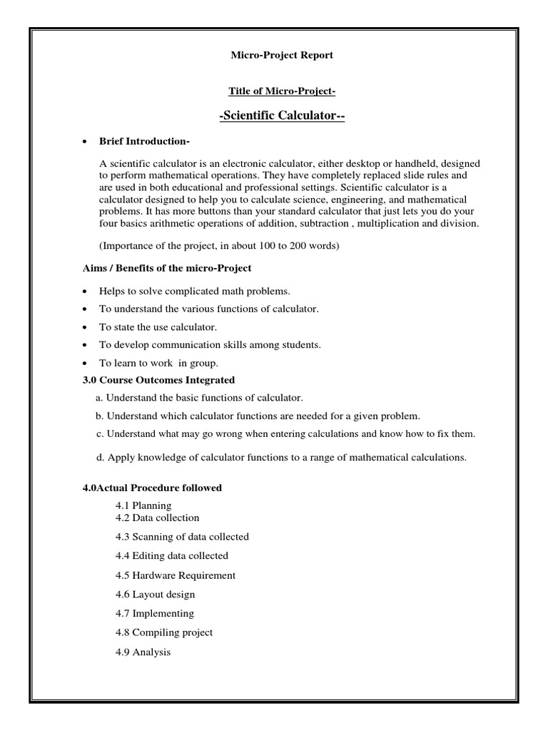 Math Microproject Final Report | PDF | Calculator | Logarithm