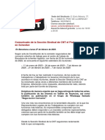 Comunicado de La Sección Sindical de CNT El Prat en Schenker