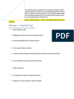 Chemistry 2 - Reactivity Topic: Lesson 1 Physical and Chemical Changes