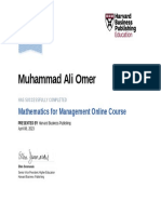 Muhammad Ali Omer: Mathematics For Management Online Course