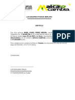 Carta Certificacion Laboral