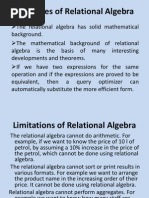 Advantages of Relational Algebra