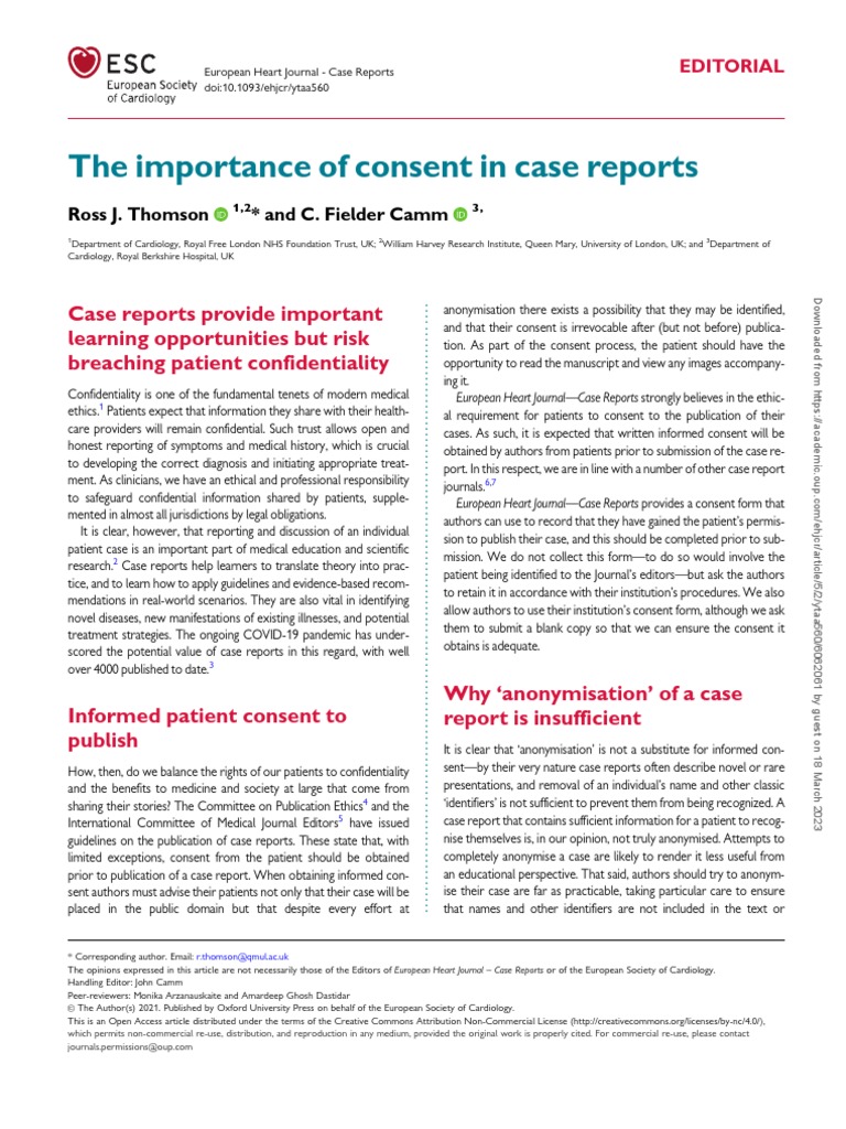 The Importance of Obtaining Informed Consent from Patients Prior to