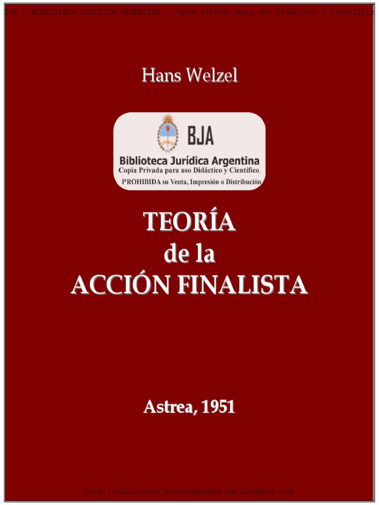 Welzel (1951) - Teoría de La Acción Finalista | PDF | Derecho penal ...