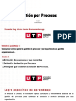 Gestión Por Procesos: Docente: Ing. Víctor Javier Bustamante Agip