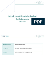 Matriz de Atividade Individual: Gestão Estratégica Unilever