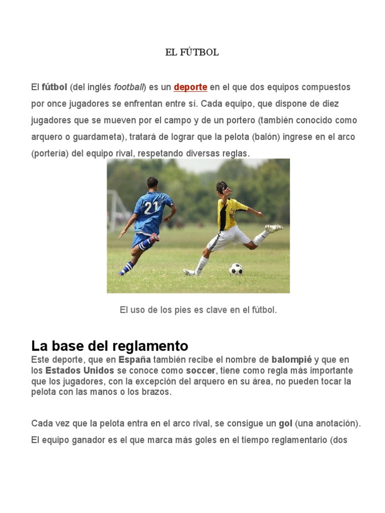 El Futbol | PDF | Asociación de Futbol | Juegos de pelota