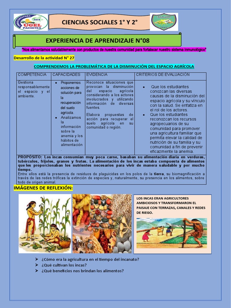 Sesión de Aprendizaje N°27 CC - SS 1° y 2° | PDF | Patata | Imperio Inca