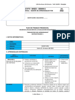 Soporte Socioemocional - Sesión de Aprendizaje N°04: Unidad N°01 - Marzo - Semana 2