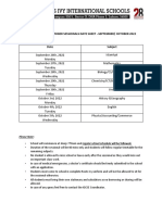 Ig-3 September/ October Sessionals Date Sheet - September/ October 2022