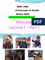 BIOL 1080 Biological Concepts of Health Winter 2022 Remote Asynchronous Lectures