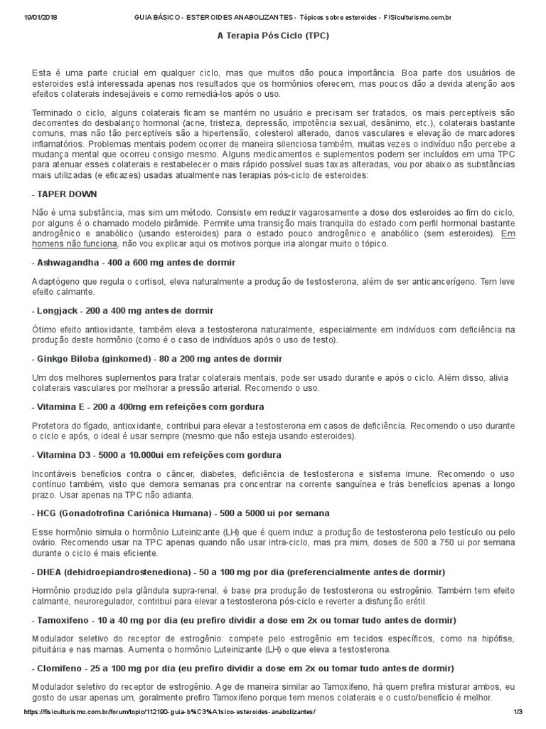 Guia Basico TPC | PDF | Testosterona | Estrogênio