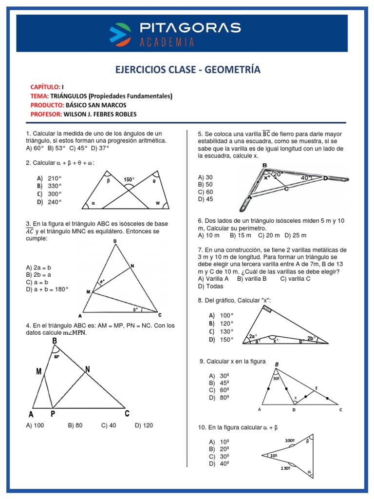 Respuestas a Ejercicios de Triángulos | PDF | Triángulo | Geometría